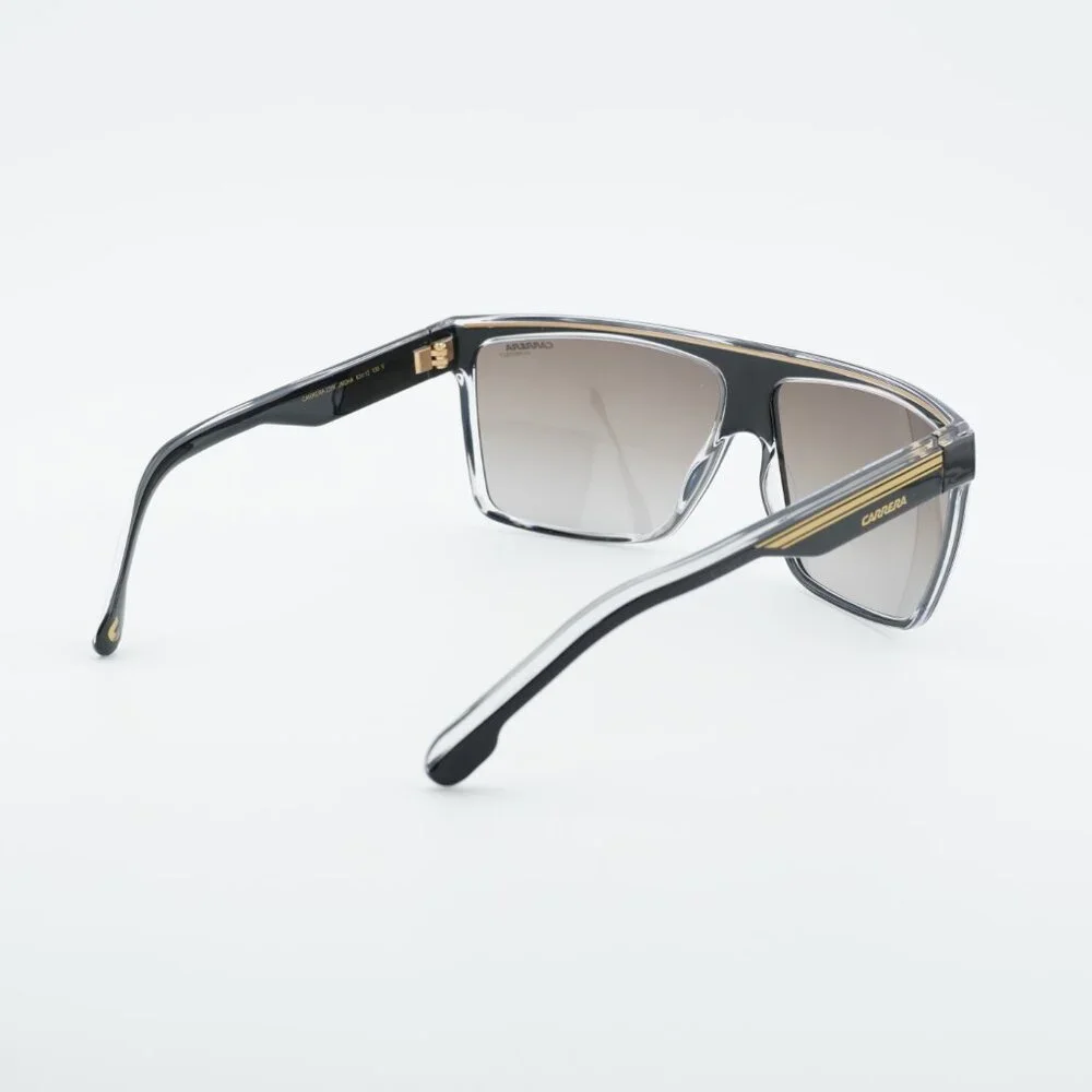 CARRERA 22/N 02M2 HA Sunglasses Black/Gold Shield Frame, Brown Gradient Lenses